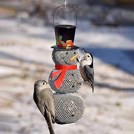 Merry Christmas Snowman Bird Feeder