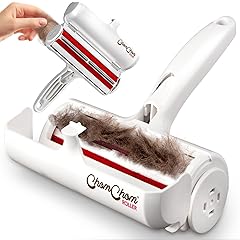 ChomChom Roller Pet Hair Remover and Reusable Lint Roller - Cat and Dog Hair Remover for Furniture, Couch, Carpet, Clothing and Bedding - Portable, Multi-Surface Fur Removal Tool (White)