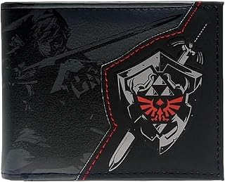 Zeldas Shadow Link Hylian Shield Black Bi Fold Wallet