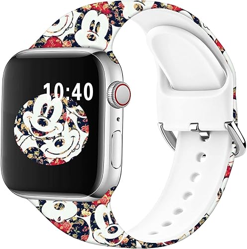 Miniatura 2 de Compatible con Apple Watch Band Mouse Theme de 1.496 pulgadas1.575 pulgadas1.614 pulgadas1.654 pulgadas (Serie 10), correa de silicona suave, bonita