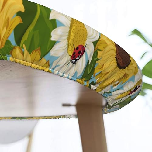 Vista 48 de Delerain Mantel redondo ajustable de bolas de Navidad, mantel redondo impermeable con borde elástico, lavable, para interiores y exteriores, se