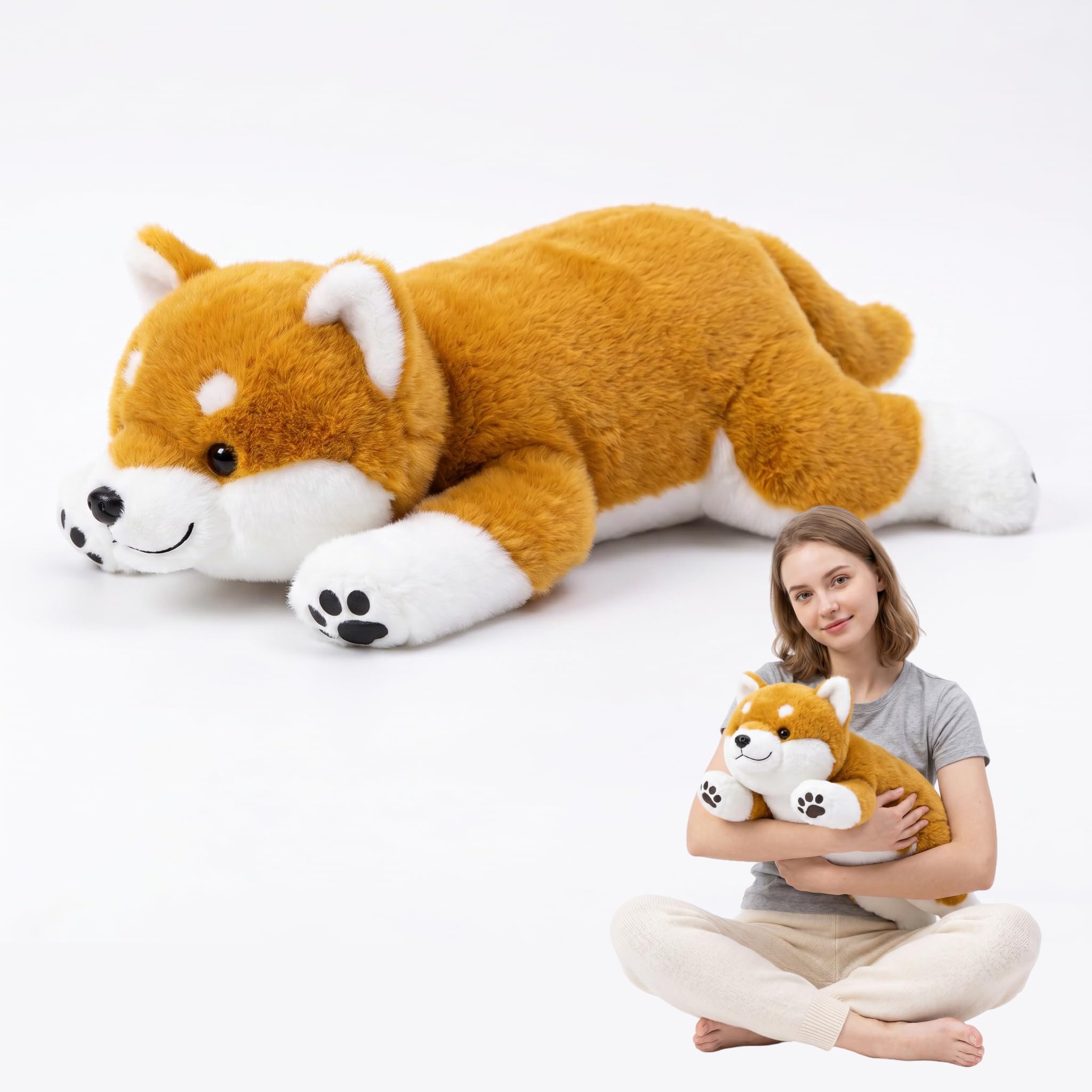 Kaelorae Plush Animals for Kids & Adults - Panda Teddy Bear Stuffed Toys, Hugging Pillow for Sleep Support, Soft Stuffed Animal Plushies Gift for Kids (Shiba Inu, 30cm)