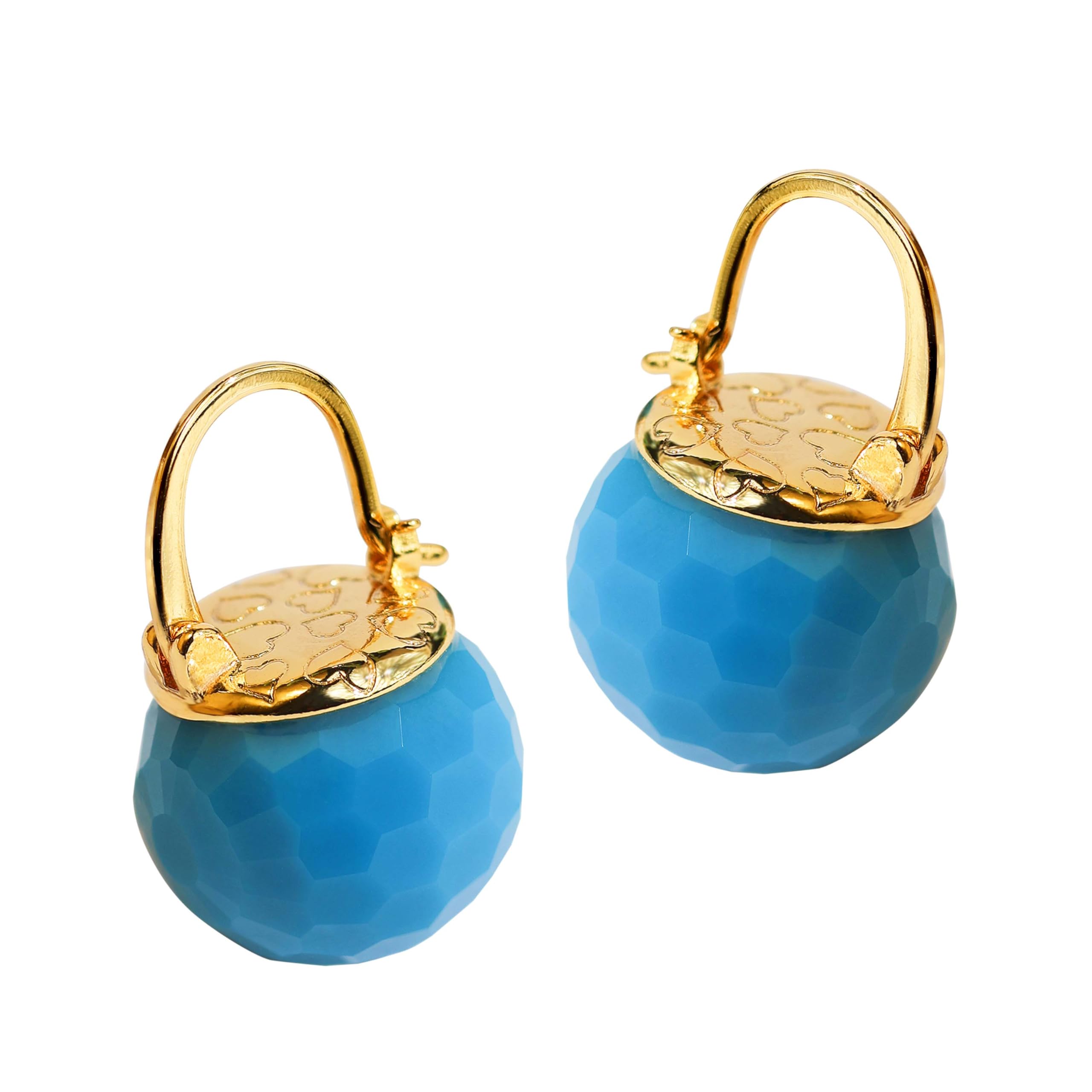 Crystal Earrings for Women, Sparkly Austrian Crystal Disco Ball Earrings, 18K Gold Plated Post Drop Earrings with Colorful Spheres, Hypoallergenic &amp; Lightweight, Ideal Gift for Her