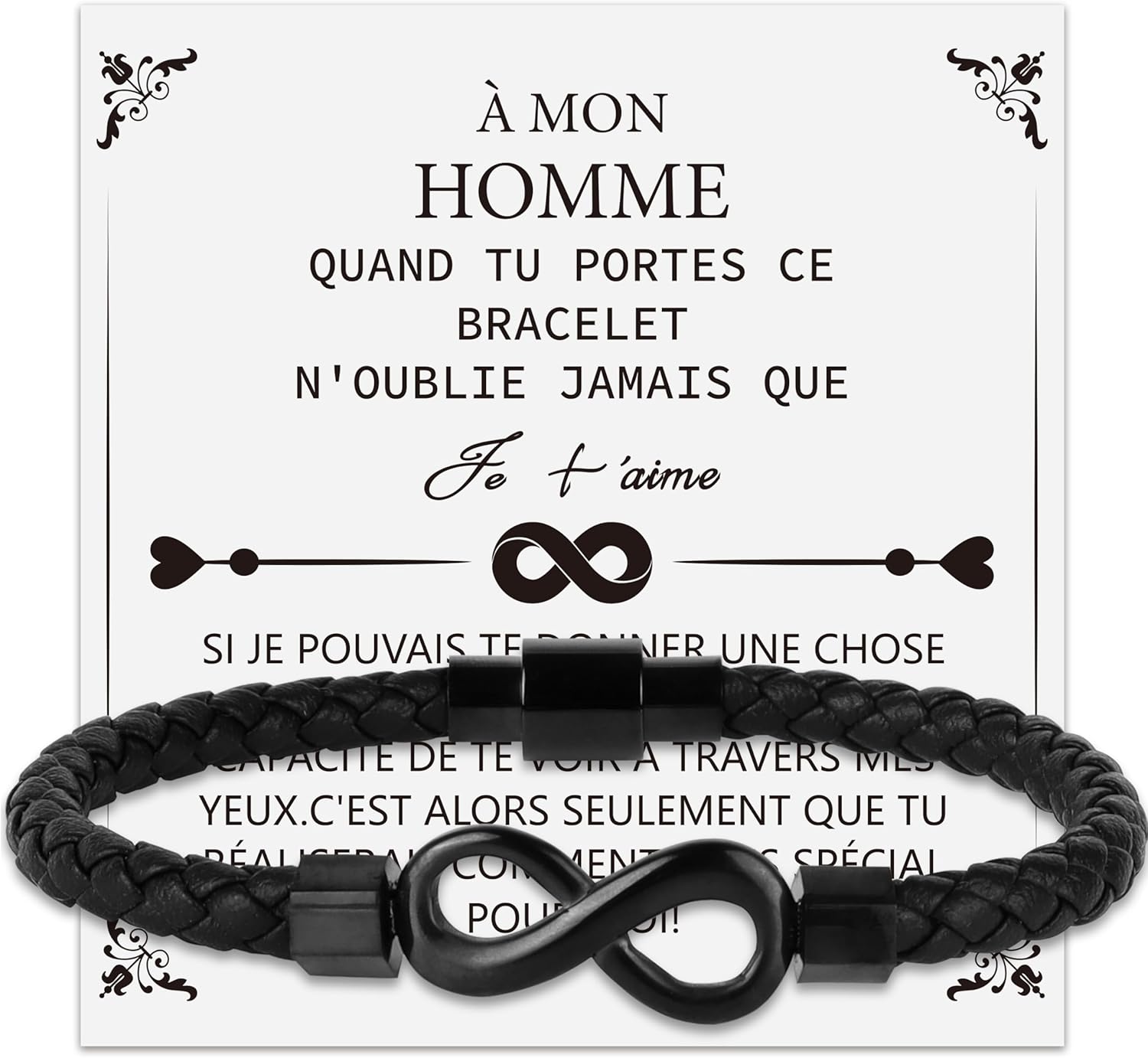 Merclix Idee Cadeau Homme Original Amour Bracelet Cuir Homme Idee ...