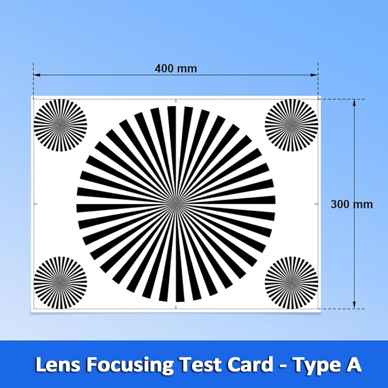 Lens Focus Adjustment Card, Camera Focus Calibration Chart, Calibration Accuracy ±5μm, Tear-Resistant Photo Paper Material and Thickness 0.25mm, for Home, Office, Commercial Places