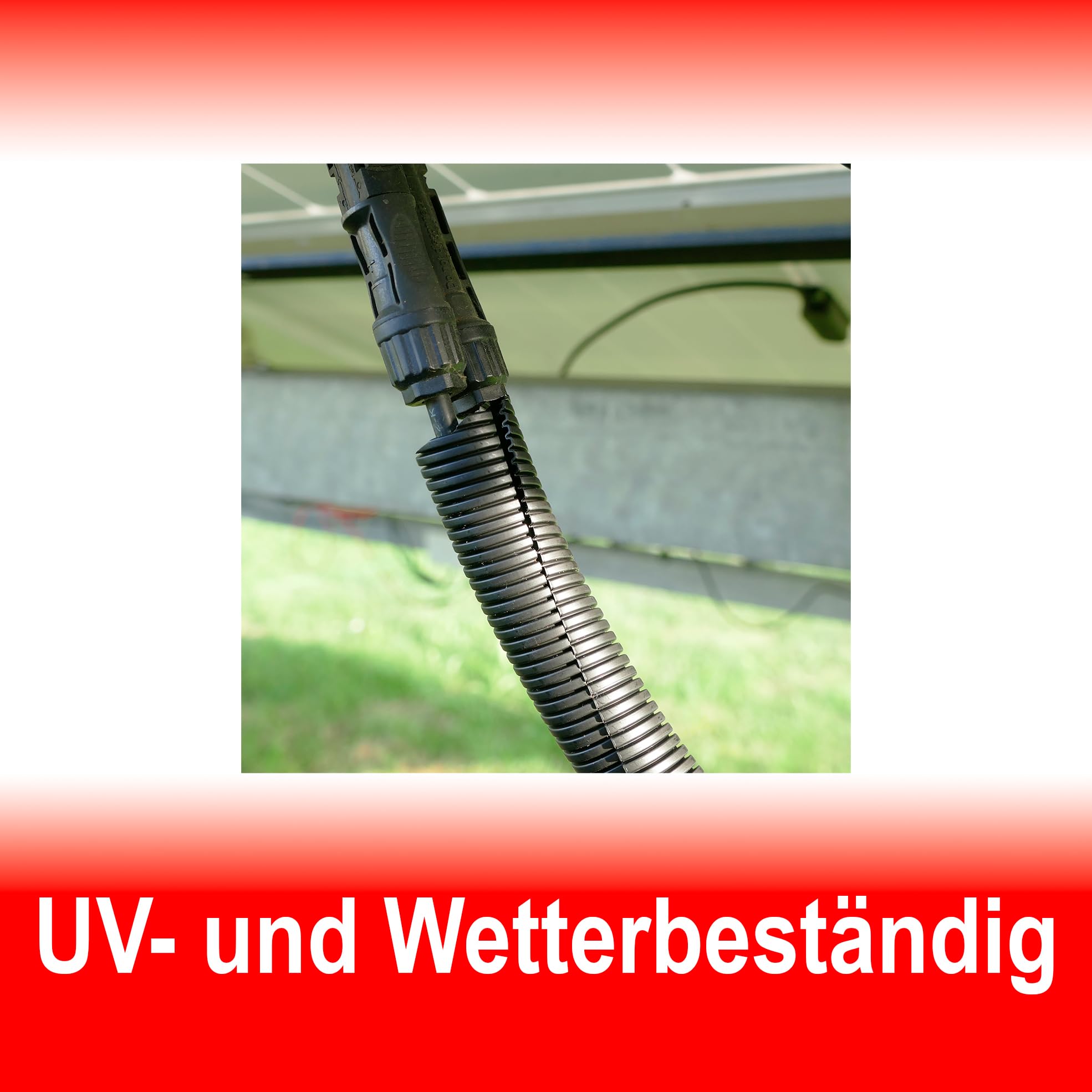 25 Meter Wellrohr geschlitzt Schutzrohr Leerrohr Ø Innen 21,0mm / Ø Aussen 25,0mm | Schwarz | UV Beständig | Bis -40 bis 105°C | schwer Entflammbar | verschiedene Größen u. Längen