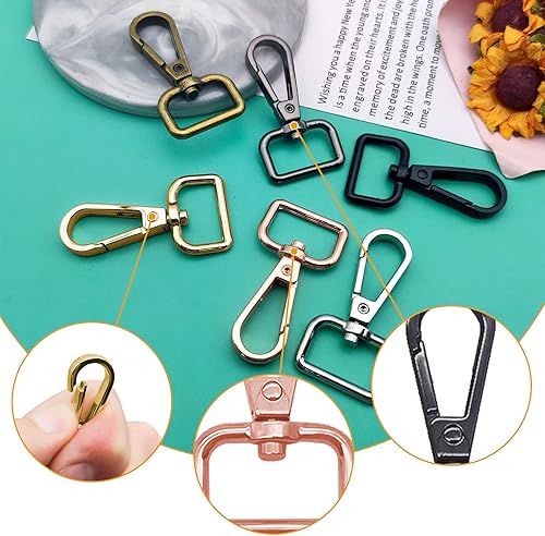 Miniatura 4 de 36 cierres giratorios de 34 pulgadas, cierre de langosta, gancho giratorio de metal con cierre de langosta, clips para llavero para manualidades,