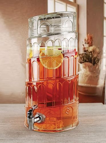 Vista 14 de Circleware Dispensador de bebidas y tapa de cristal, para fiestas, entretenimiento, hogar y cocina, jarra de agua para jugo, cerveza, kombucha