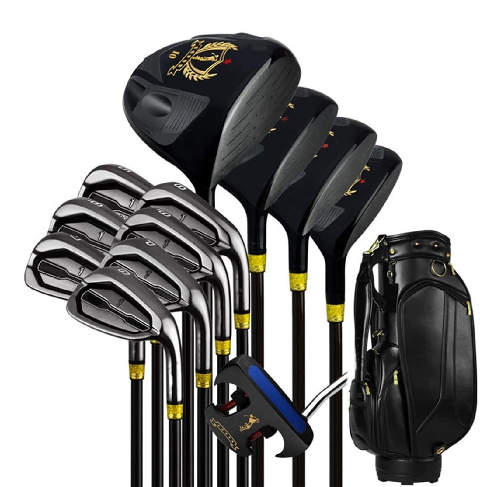 Juego completo de palos de golf con maderas, hierros, putter y bolsa de golf para todos los niveles de habilidad