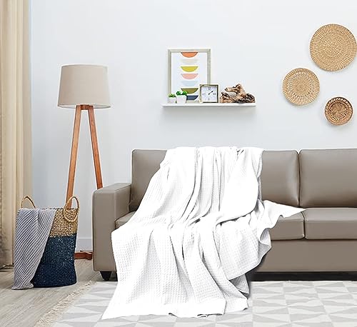 Miniatura 5 de Cotton Craft - Cobija térmica de sarga de punto espiga (100% algodón súper suave de alta calidad), Algodón, Diamond - Gris, King