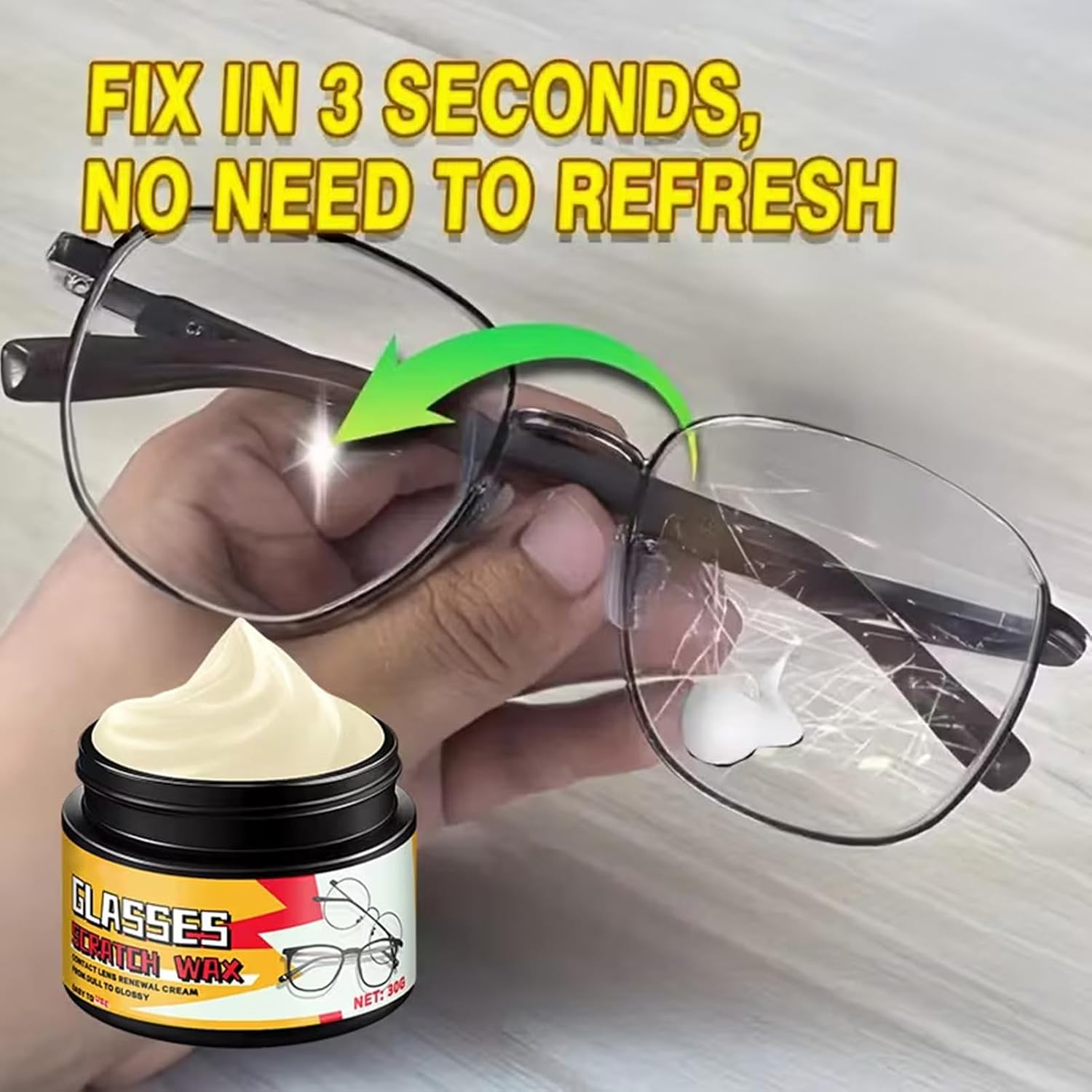 Scratch Remover Polish, Glass Cleaning Solution, Easy Application with Built-In Sponge, Multi-Purpose Lens Repair Tool, Screen Accessory with Protective Coating, Cameras for Watch Windshield