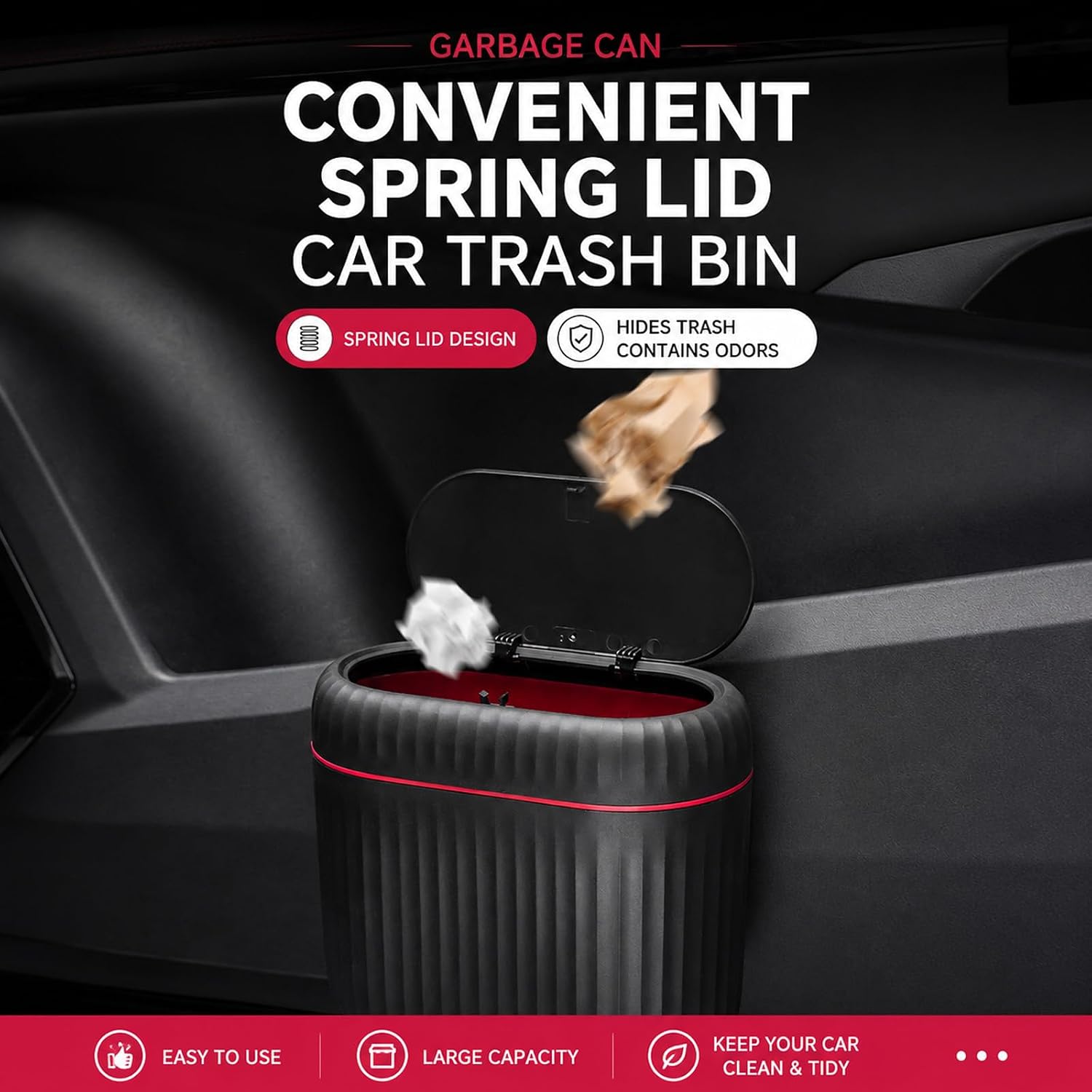 Car Trash Can for Rambler Metropolitan/770 Multipurpose Easy-to-Clean Car Trash Bin for Car Seat Auto Garbage Bag Car Interior Accessories