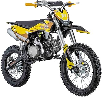 X-PRO X9 125cc Dirt Bike Adults Pit Bike 125 Pitbike,Big 17"/14" Tires! (Yellow)