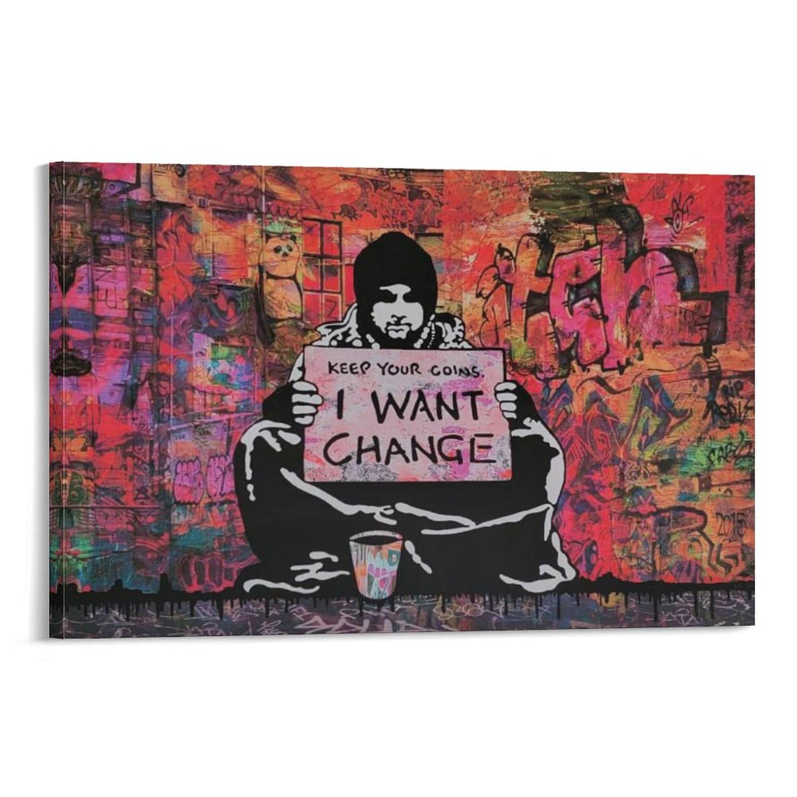 No.65♡超絶特大サイズ♡キャンバスアート　ブランドアートポスター　バンクシー Amazon.co.jp: BANKSYバンクシー《変化》絵画コレクション 特大