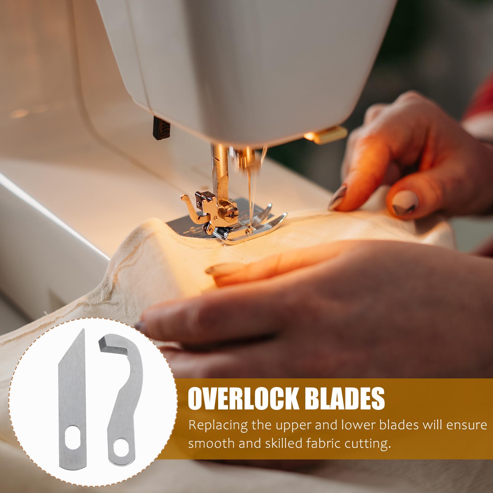 4 Pezzi Lame per Macchina da Cucire Overlock in Metallo Argento