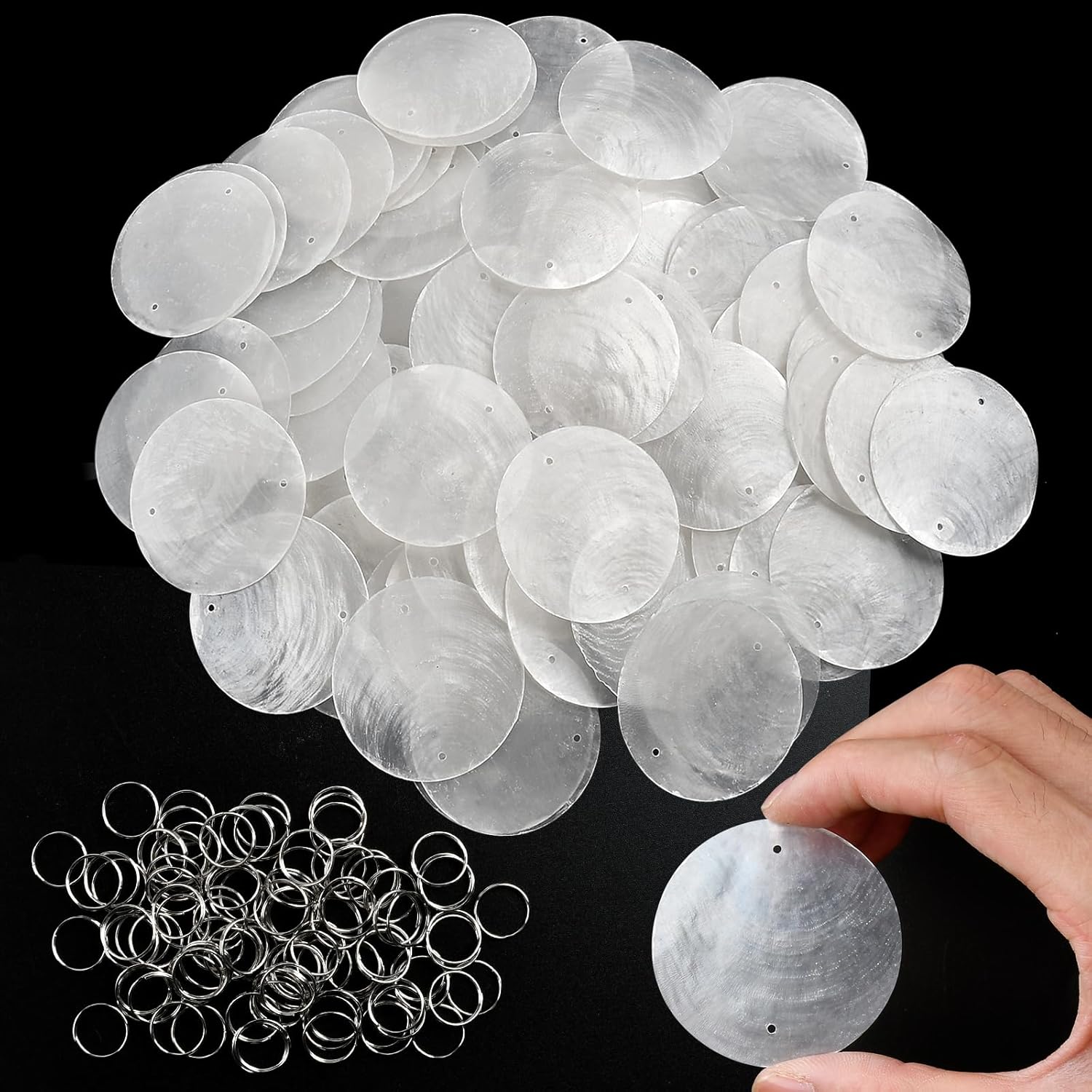Amazon.com: Lainballow 150 pcs Round Capiz Shells, 2 Inch White Shells ...
