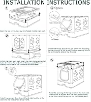 Vista 8 de Caja de arena para gatos con tapa, bandeja de arena cubierta para gatos pequeños y medianos, orinal antisalpicaduras con bandeja de arena deslizante