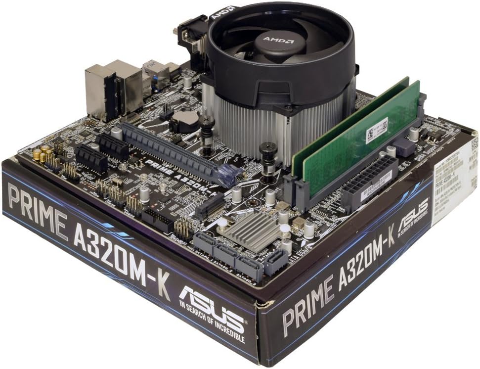 ADMI COMPONENT BUNDLE: AMD Ryzen 3 1300X Quad Core 3.7GHz CPU, ASUS Prime A320M-K Motherboard Bundle - No RAM