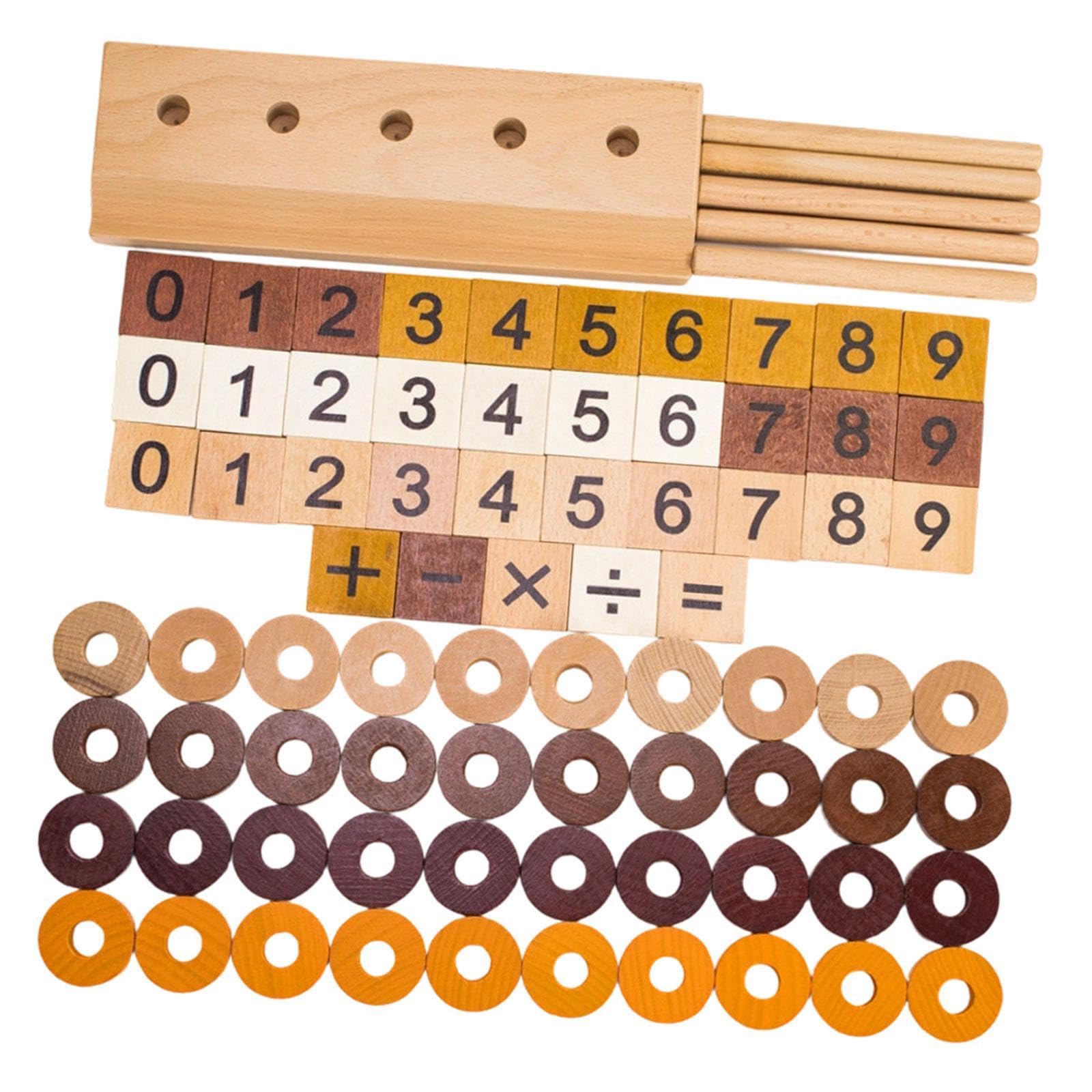 Giocattolo in legno per l'aritmetica, addizione e sottrazione, gioco educativo per bambini, ideale per feste di compleanno e