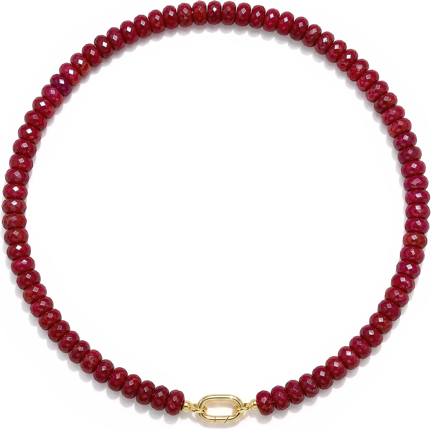 Colorful Gemstone Beaded Necklaces For Women Trendy Rainbow Natural Stone Boho Handmade Waterproof Strand Necklaces Jewelry For Women Gift