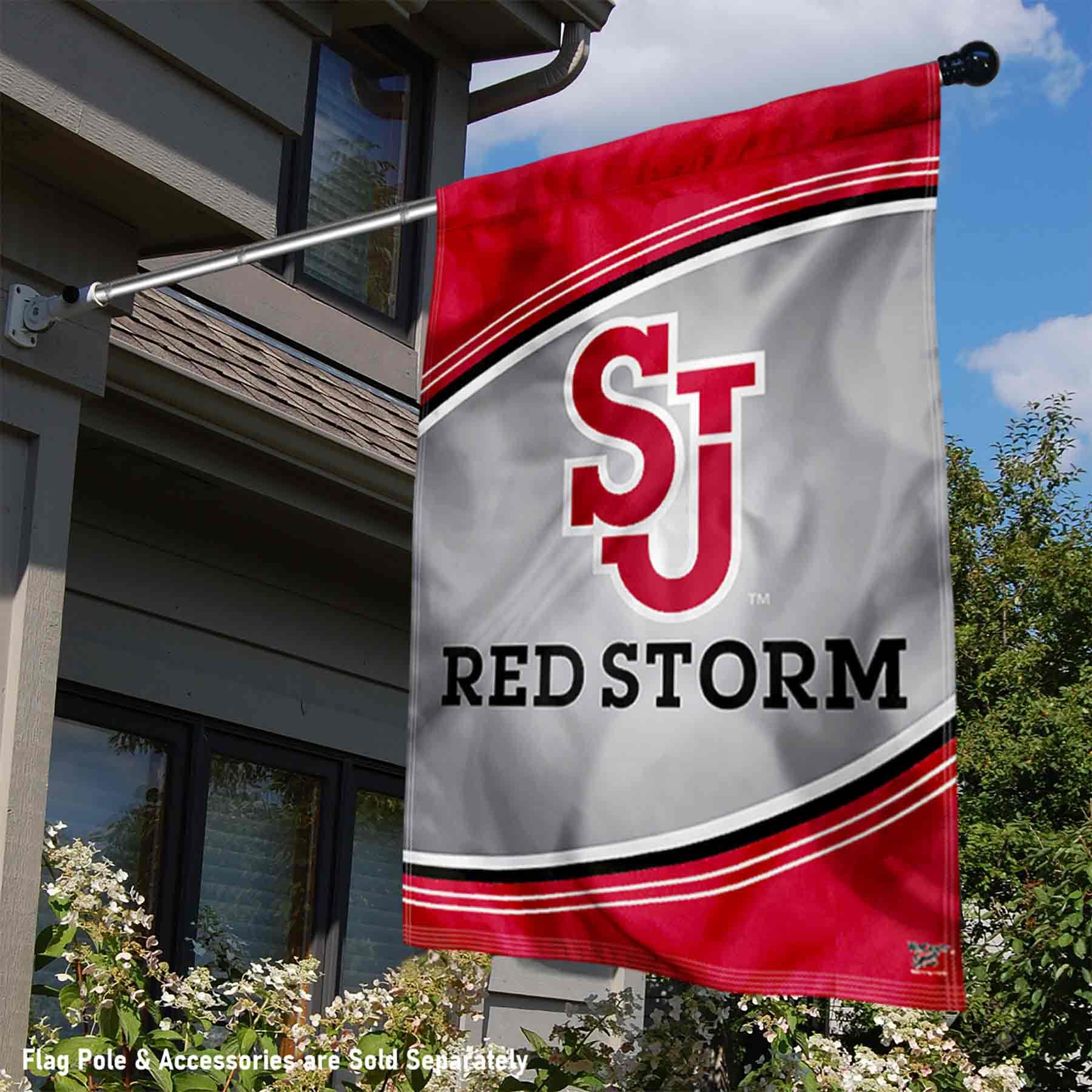 Bandiera Da Giardino St. John's Red Storm – Logo Wordmark 13x18 Poliestere