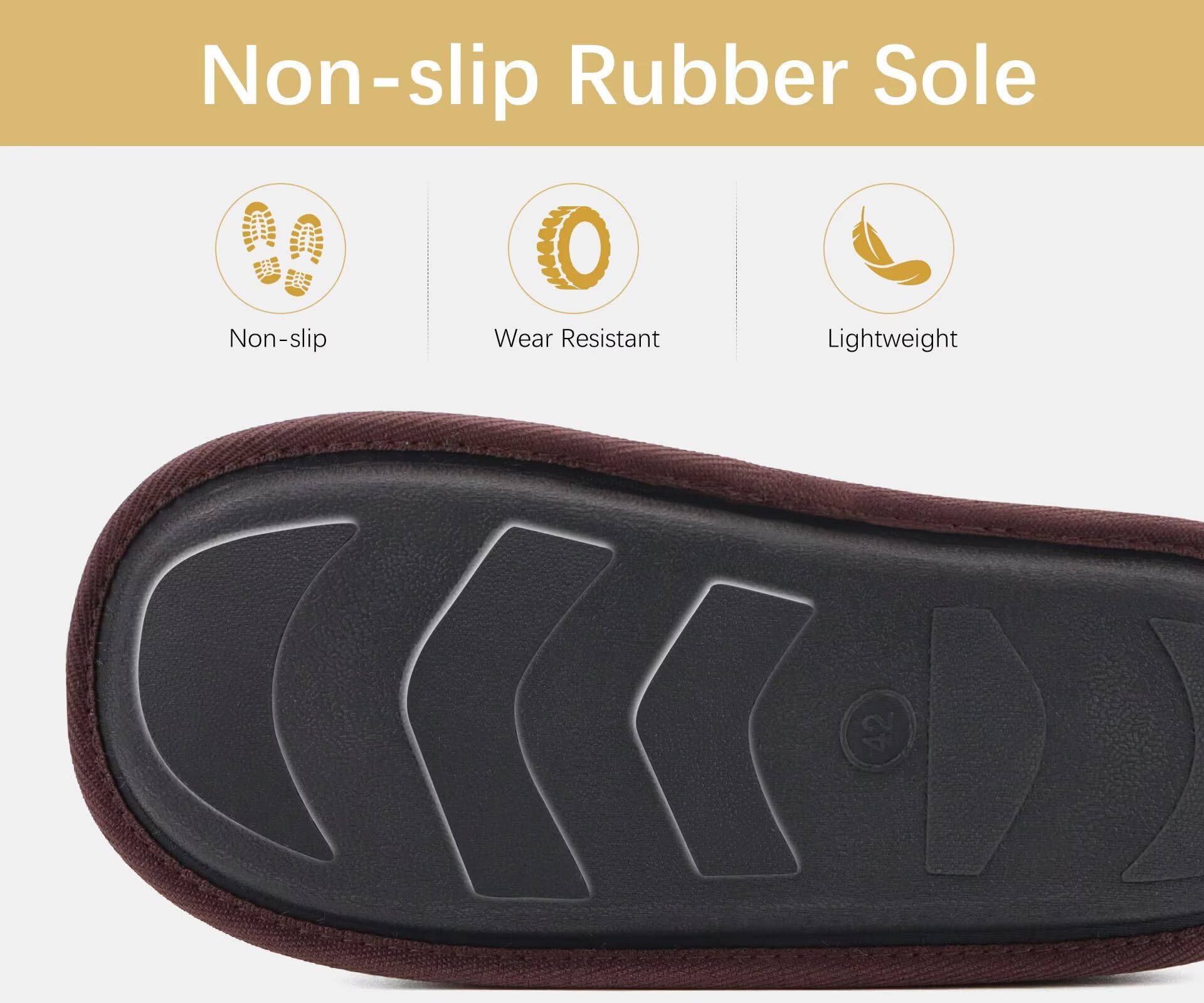 ONCAI Pantofole da Uomo Invernali, Comoda Memory Foam Calde Scarpe da Casa in Lana Con Suola Antiscivolo Taglia 40-49 EU