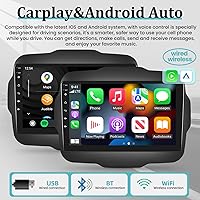 Vista 4 de Radio de coche Android para Jeep Renegade 2015-2020 con DSP, Apple Carplay inalámbrico y Android Auto de 9 pulgadas, pantalla táctil, estéreo