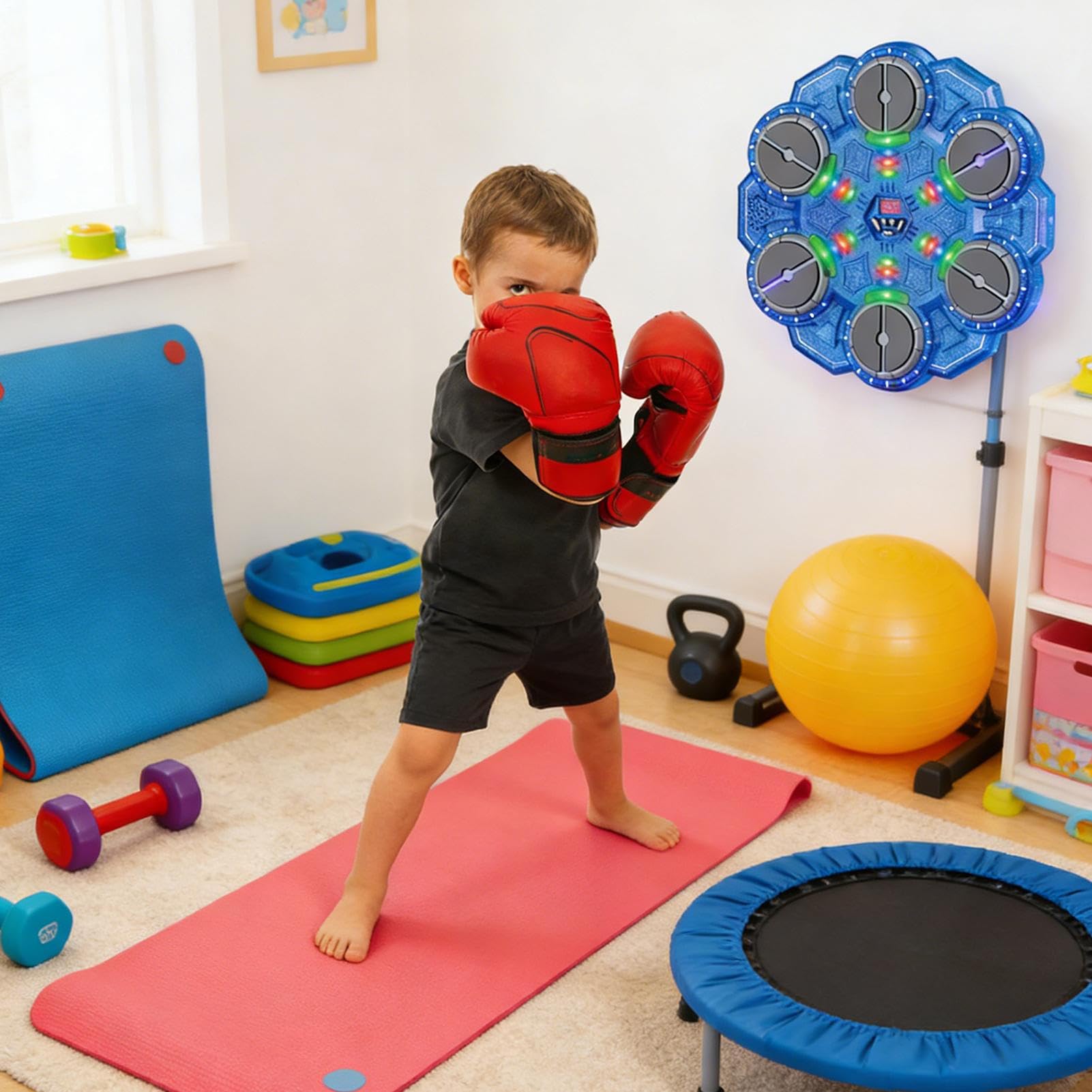 Macchina da Boxe Musicale per Bambini Giocattoli Interattivi Senza Fili con | Parete Musicale Da Pugilato Per Bambini per Uomini Donne Giovani Casa Palestra Ufficio Soggiorno