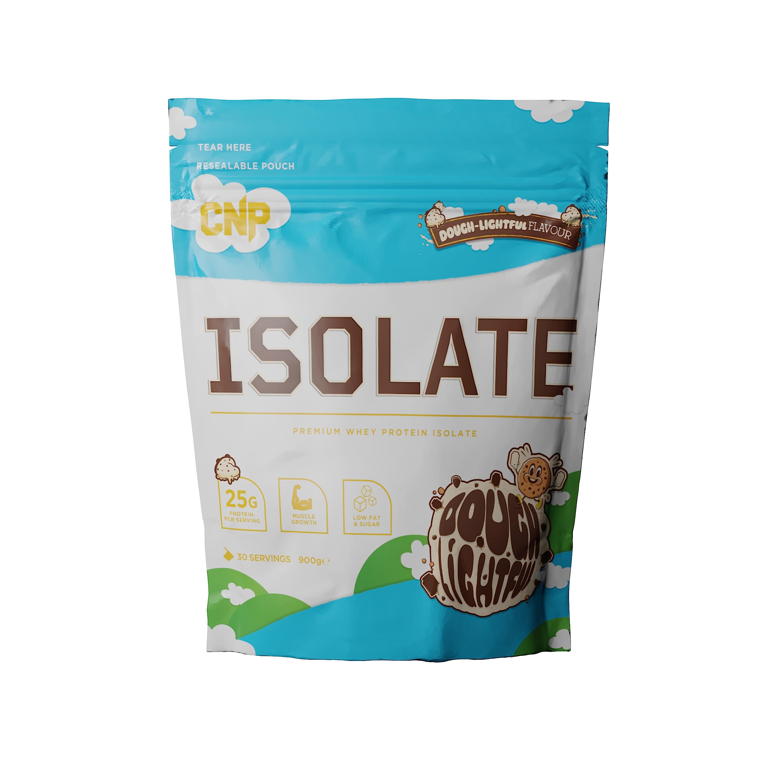 CNP Professional Isolate, Premium Whey Protein Isolate, 26g Protein, 1.8kg & 900g, 60/30 Servings, 6 Great Tasting Flavours, Vegetarian (Dough-Lightful, 900g)