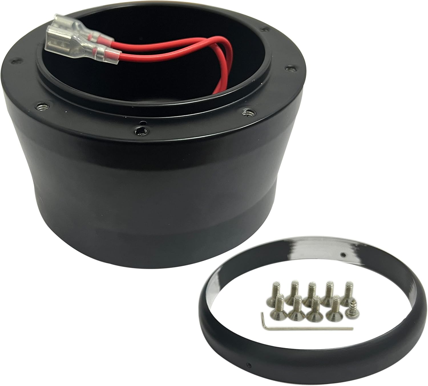 9 Bolt Steering Wheel Hub Adapter Black Compatible with Ford, Lincoln, Mercury