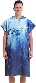 Quick Dry Surf Poncho Changing Towel Robe Hoodie for Adults Men Women,Swimming Beach Surfing Diving Home Hot Springs Bathing（Adult-L）