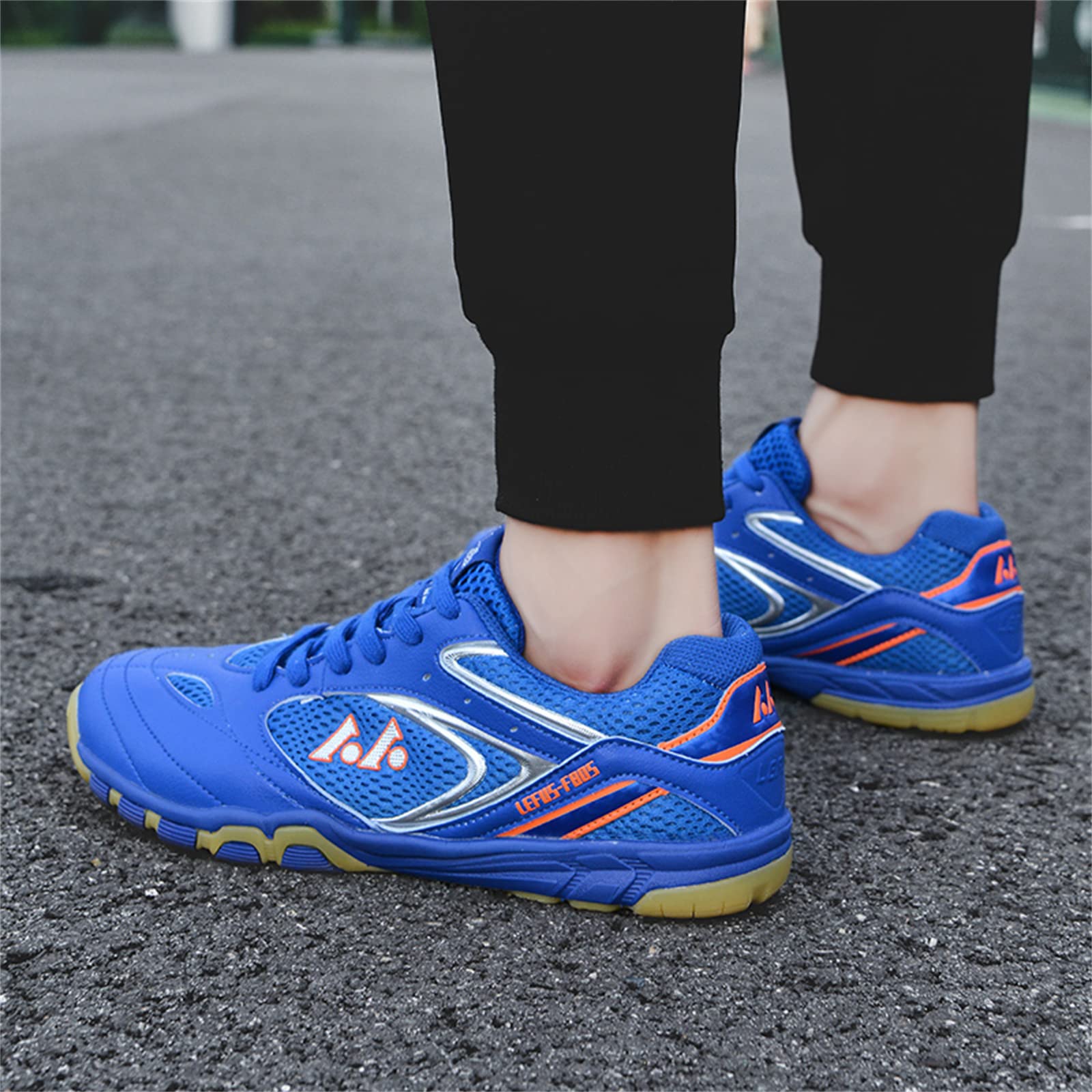 Zapatos De Tenis De Mesa para Hombres Y Mujeres Zapatillas Ligeras De Bádminton Transpirables para Adolescentes Y Estudiantes,Azul,45 EU