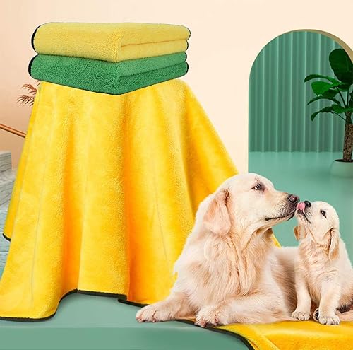 Miniatura 7 de Paquete de 2 toallas de baño para perros, toallas de baño súper absorbentes para mascotas, toalla de secado para perros y gatos pequeños, medianos y