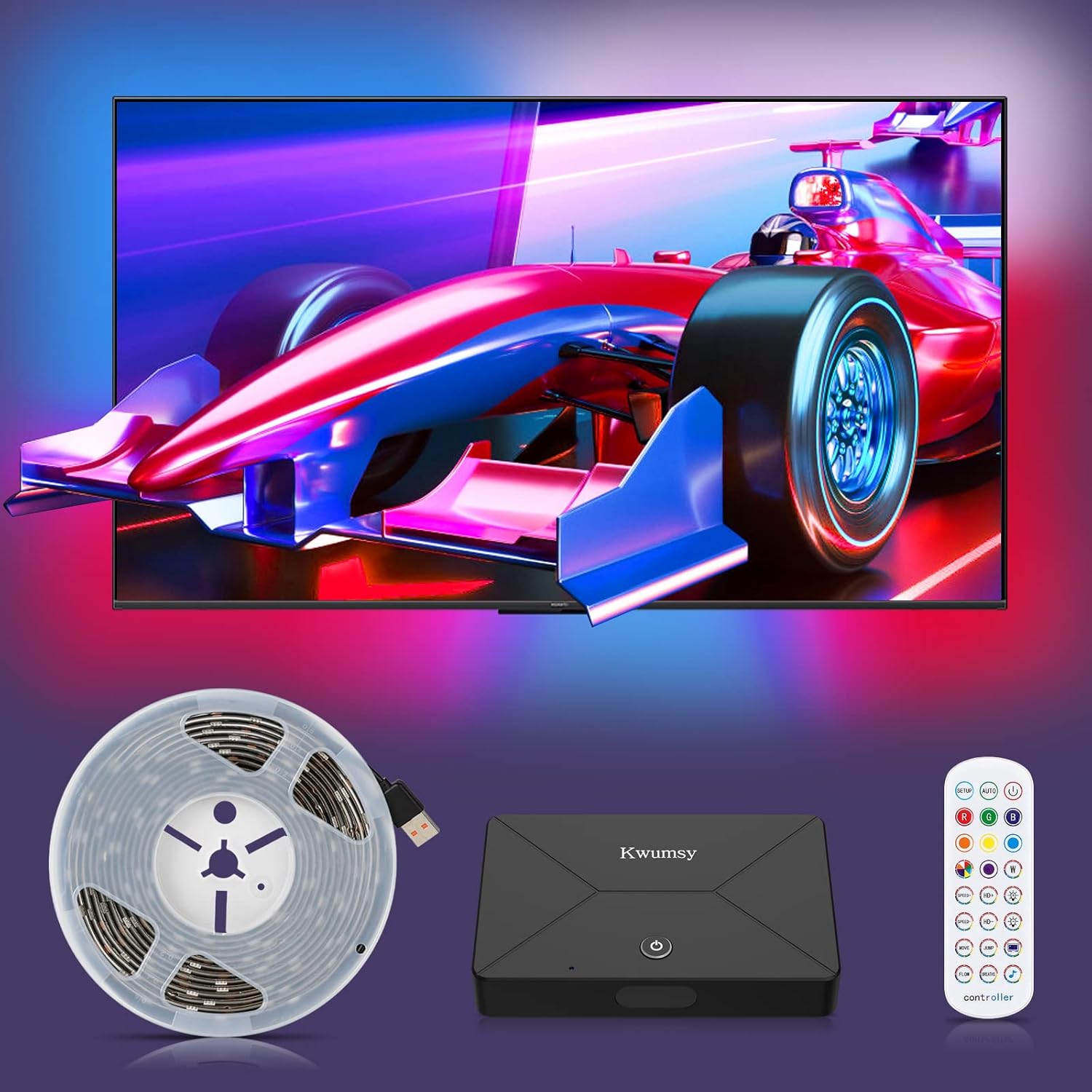 Fagomfer Immersion TV Backlight with HDMI 2.0 Sync Box, Kwumsy TV LED