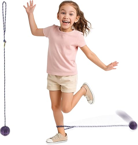 Just Jump It Tobillo Skip Ball Rueda Plegable Saltar Cuerda para Niños Equipo de Ejercicio y Juguete de Agilidad - Púrpura