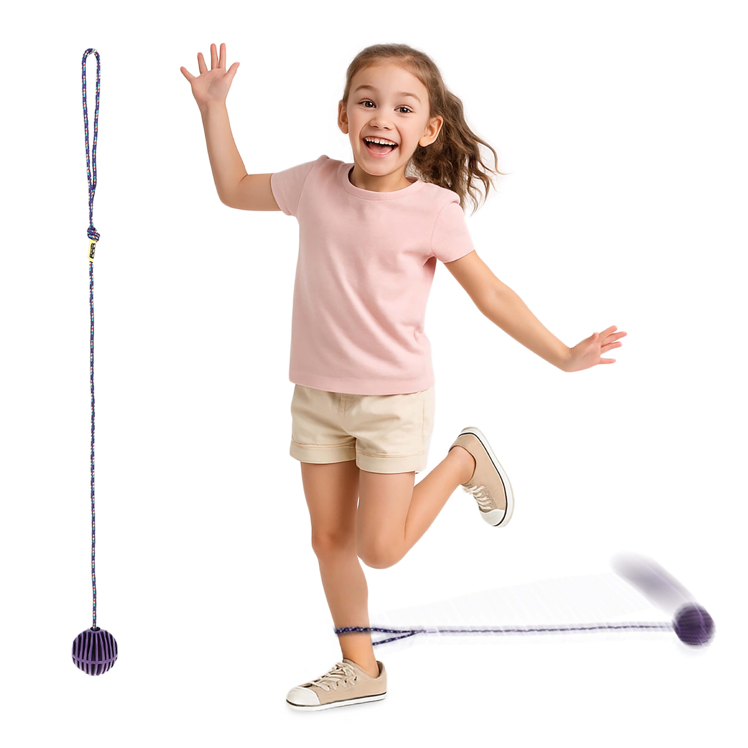Just Jump It Original Retro Ankle Skipper Skip Ball Jumping and Skipping Toy for Exercise and Agility for Ages 4 and Up - Purple