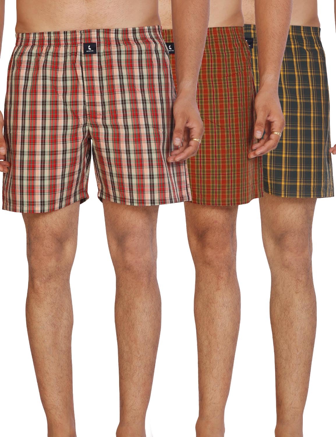 benova Cotton Boxer Shorts for Men, Breathable, Comfortable & Lightweight (Pack of 3)-picture-40