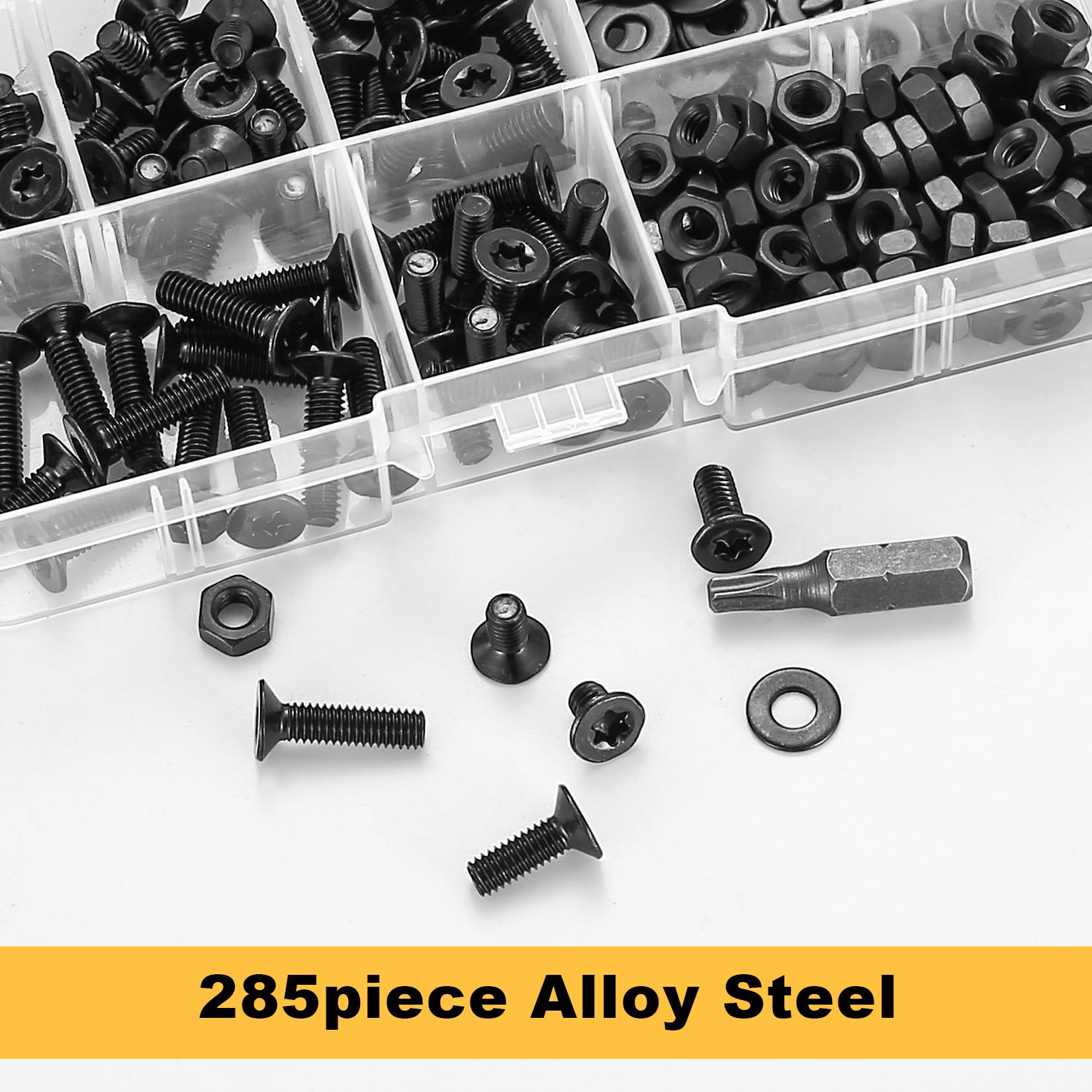 285 Pcs M4 Bolts and Nuts Set, M4 Countersunk Screws Nuts and Bolts Set including Washers - Image 4