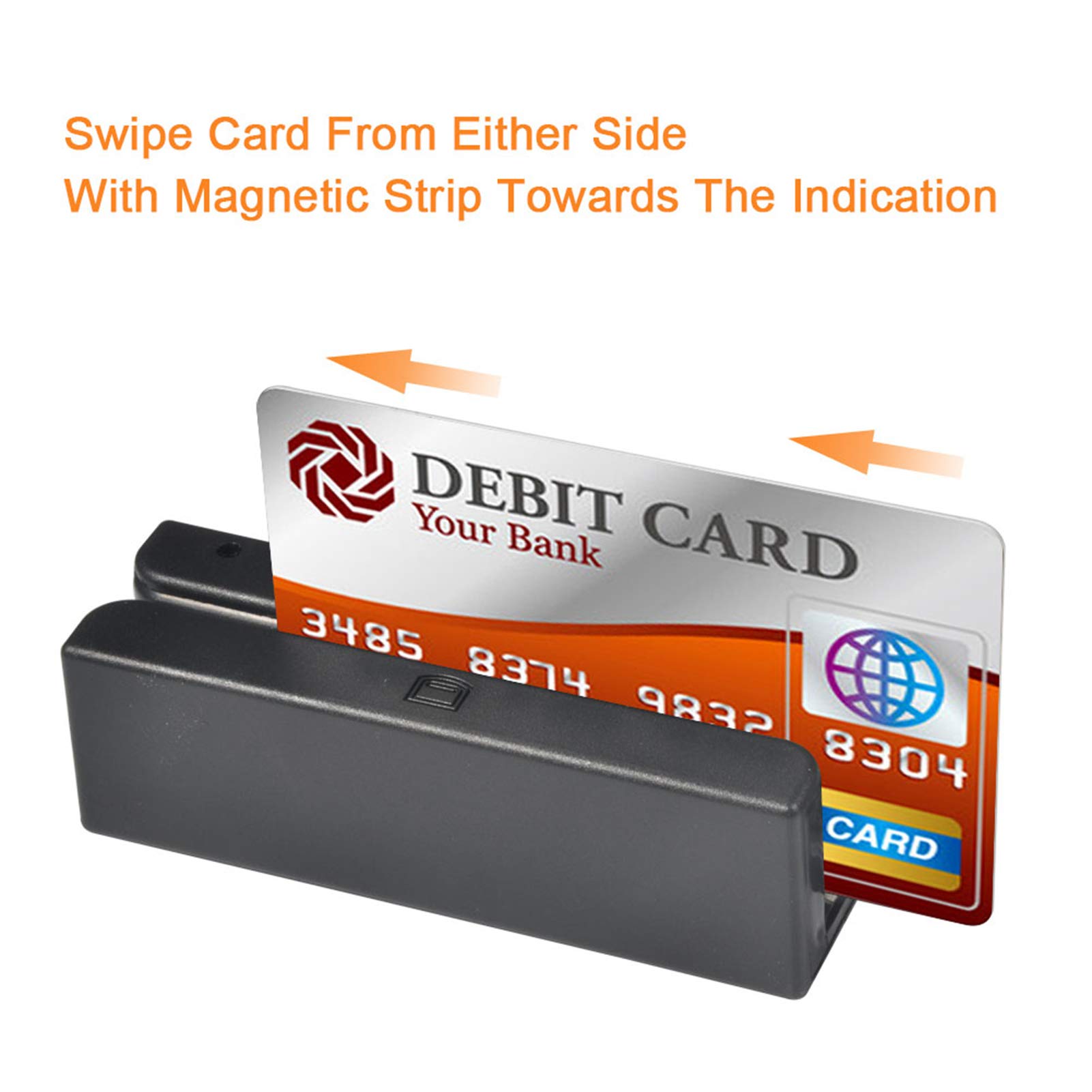 Lector de Tarjetas de Banda Magnética USB MSR580 Lector Tarjetas de Credito 3 Pistas Mini mag Hi-Co Swiper para POS Registro de Cajero Caja Registradora
