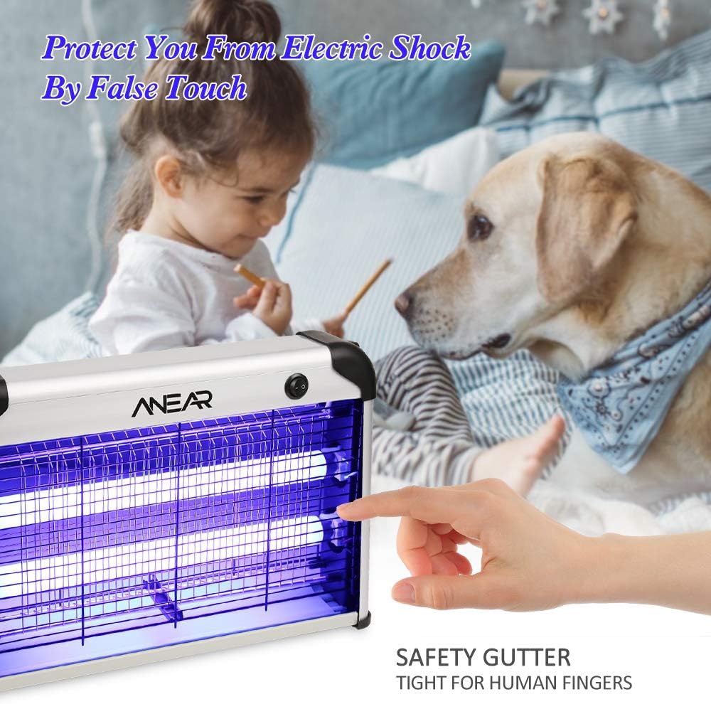 2 Pack Electric Bug Zapper, ANEAR Insect Killer with 20W 2400V Power Grid Mosquito Zapper Trap - Mosquito, Fly, Moth, Wasp, Beetle & Other Pests Killer for Backyard, Patio : Garden & Outdoor