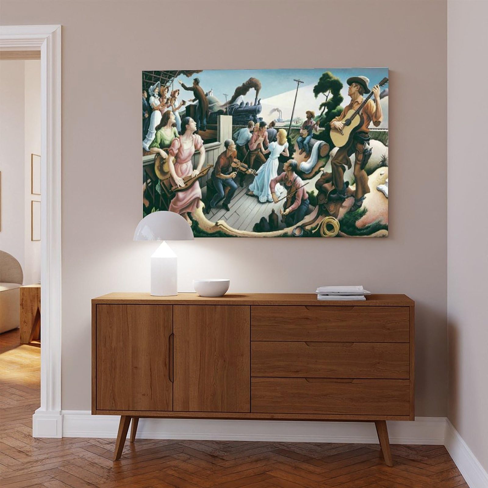 WCYB The Sources of Country Music di Thomas Hart Benton Poster stampe su tela Deco Dipinti Wall Art Unframe 61 cm L x 91,4 cm W