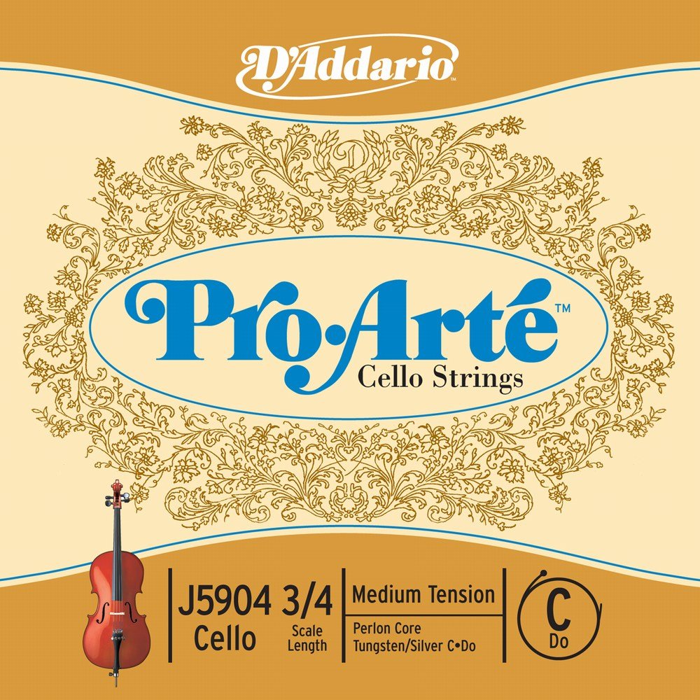 D'Addario Pro-Arté Cello 10Blk C 3/4 Med (J59043/4M-B10)