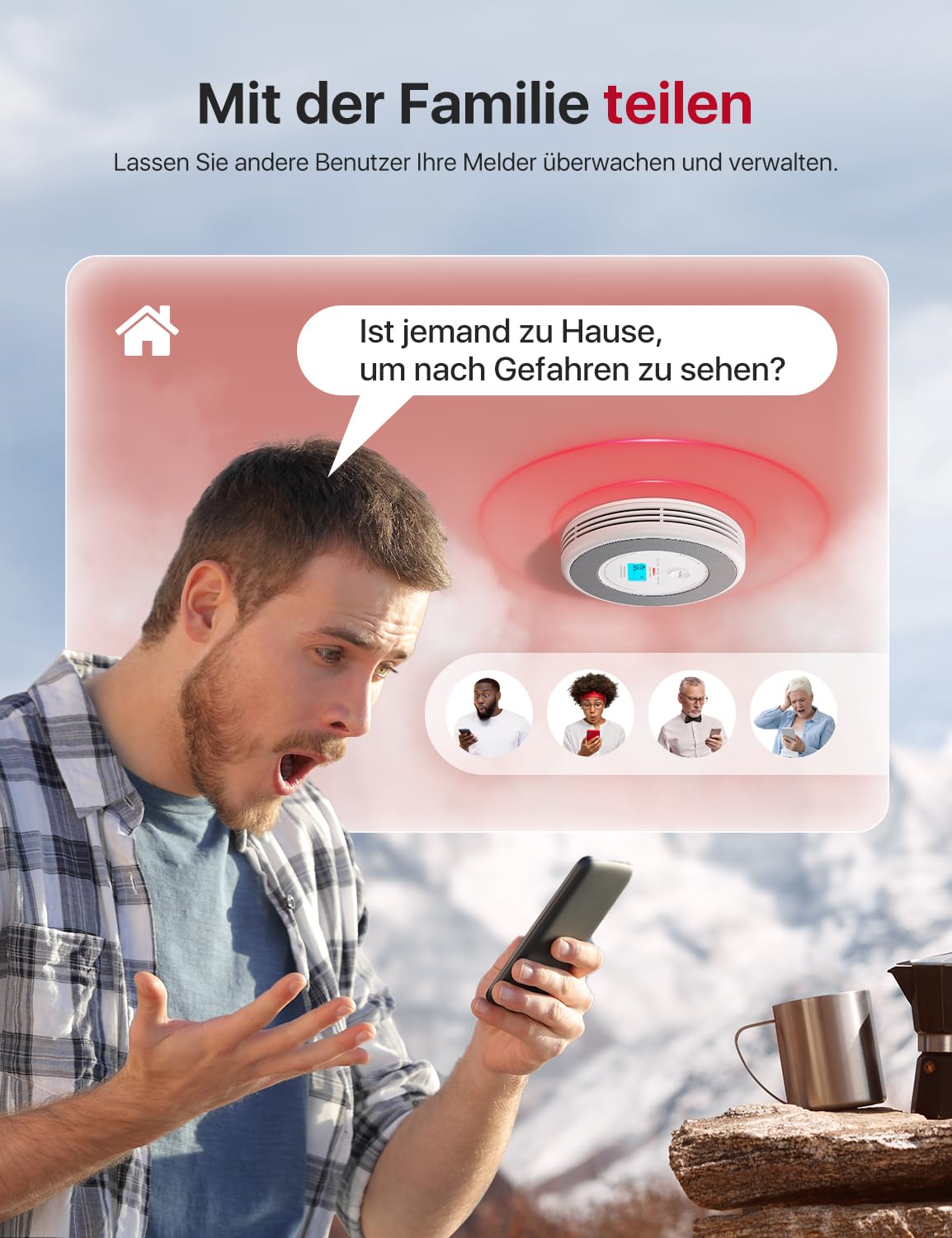 X-Sense XP0A-iR Rauch und CO Melder mit Sprachalarm und Standortansage, WLAN Kombinierter Rauch- und Kohlenmonoxidmelder für 17 festlegbare Räume，kompatibel mit der X-Sense Home Security-App, 1 Stück