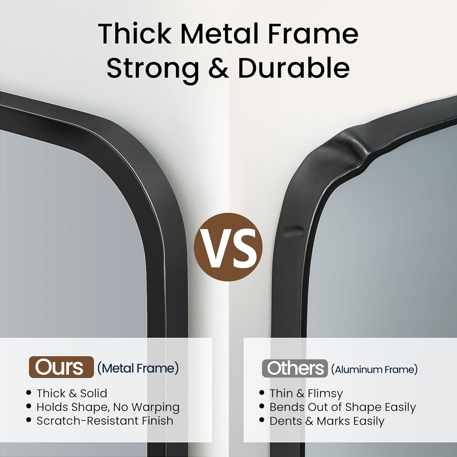 2-Pack 22x30 Inch Matte Black Bathroom Vanity Mirrors | Flush Mount Deep Set Metal Wall Mirror for Over Sink | HD Shatterproof Glass, Rustproof - Image 6