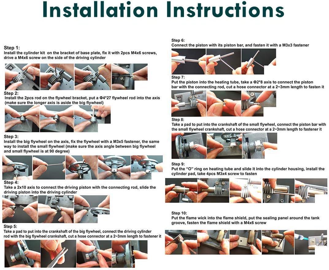 Unassembled Stirling Engine Model Kit That Works DIY All-Metal Set Scientific Gift Challenging