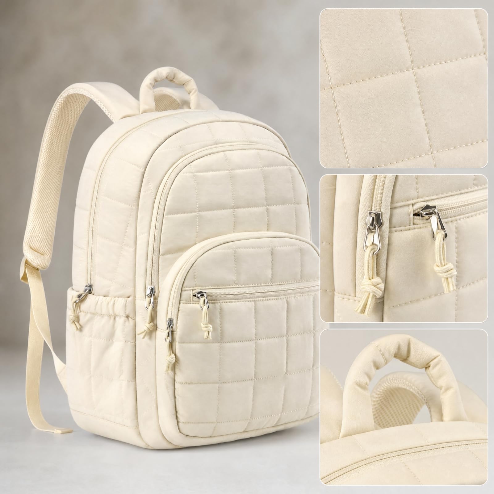 Mochila con Bolsillo Lateral Acolchada, Negro