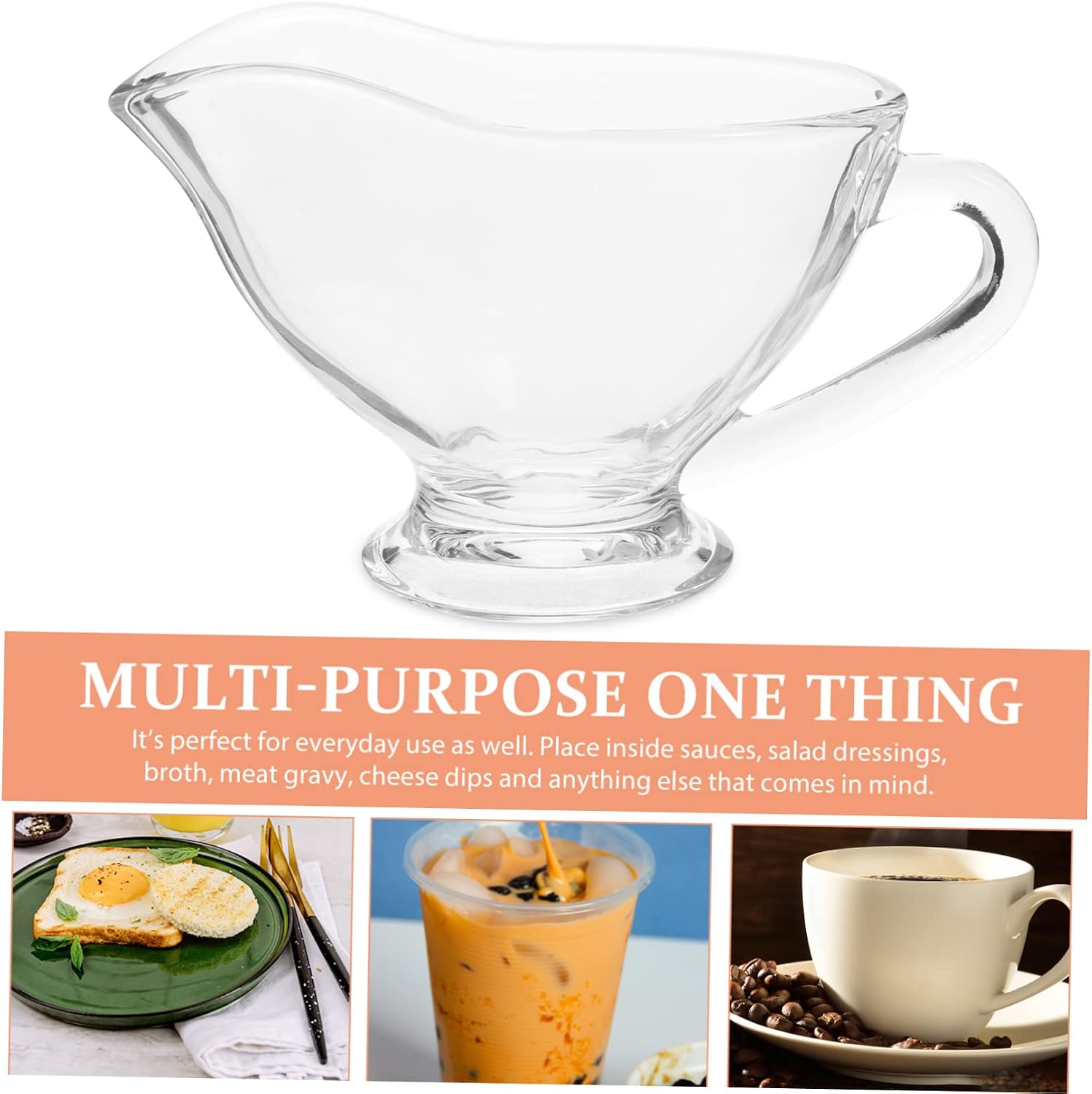 Sauce Cup Glass Gravy Boat Lid Sauce Dispenser for Kitchen and Housewarming Party