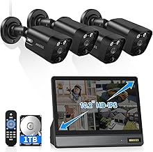 (All-in-One 10.1" IPS 8MP Monitor) 2-Way Audio PoE Outdoor Home Security Camera System Wired Outdoor Video Surveillance IP Cameras System