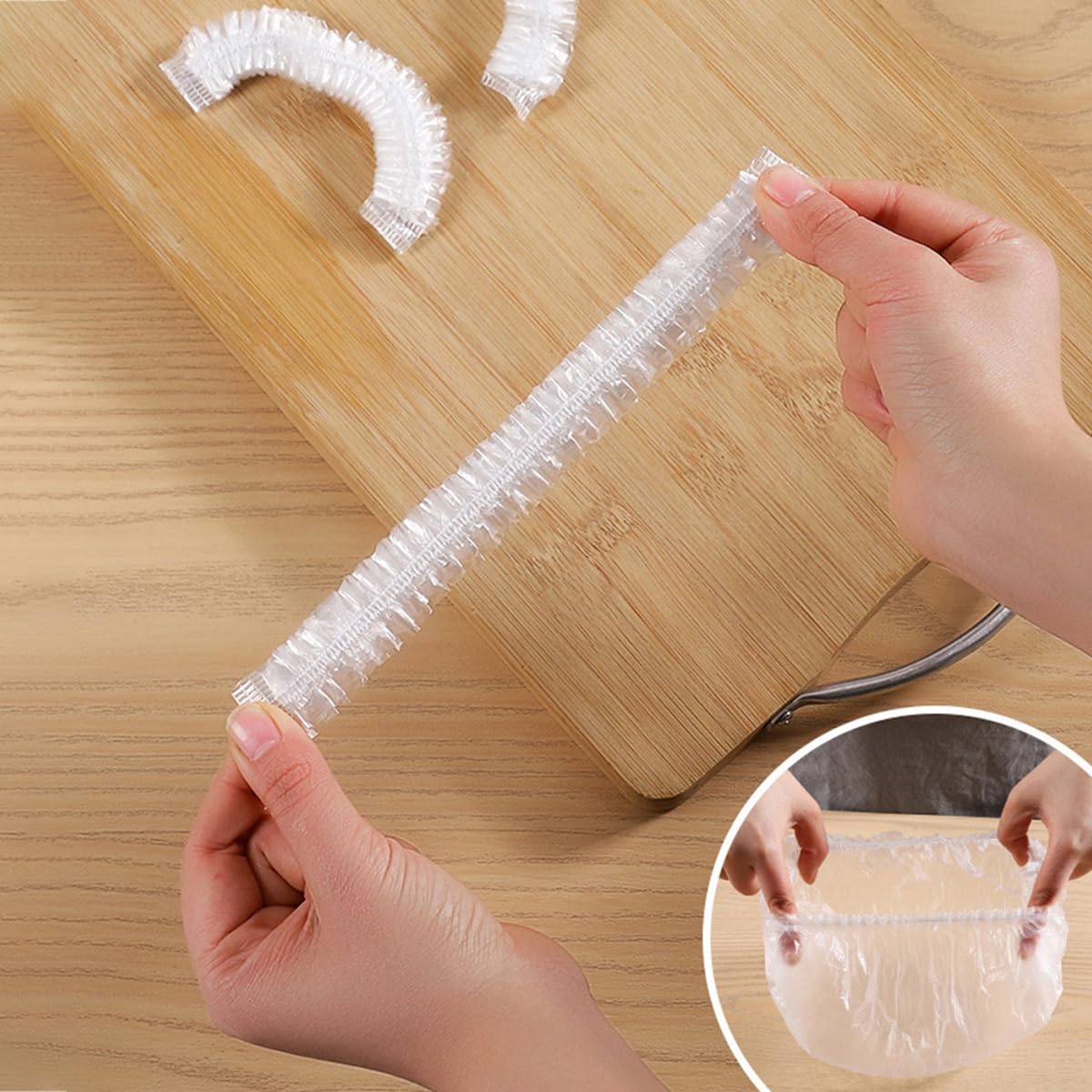 500pezzi Pellicola Protettiva monouso Saran per Alimenti, Sacchetti riutilizzabili in plastica Elastica per conservare la freschezza, per Picnic e Cucina