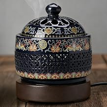 Electric Resin Burner with Timer, Ceramic Electric Incense Burner, Burner Censer 110V for Home Porch, Patio, Garden, Office, Yoga, Living Room, Meditation Room Colorful